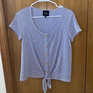 Blue & White Short Sleeve Shirt